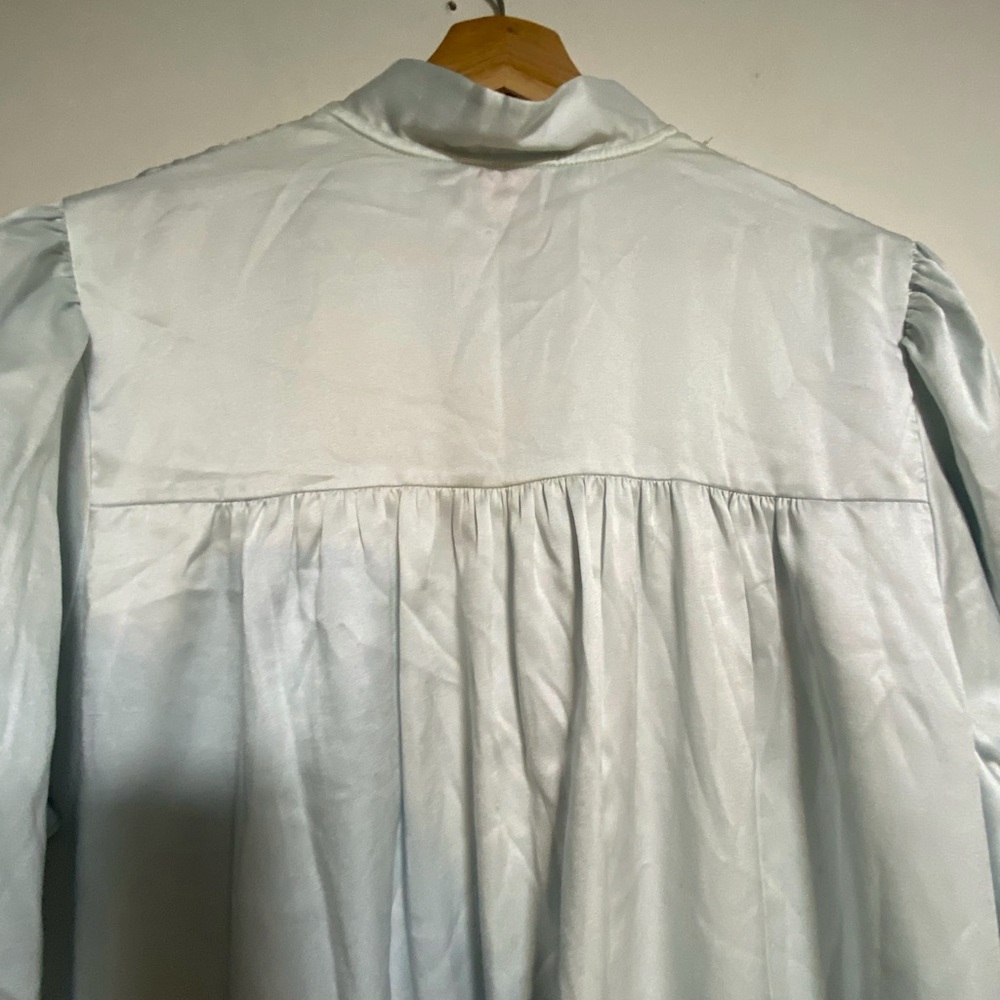 La Lingerie Light Blue Satin Embroidered Nightgown – M - Picture 11 of 11